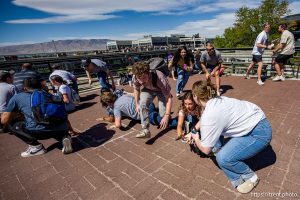(Trent Nelson  |  The Salt Lake Tribune) People react after Charlie Kirk is shot during an appearance at Utah Valley University in Orem on Wednesday, Sept. 10, 2025.