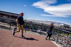 (Trent Nelson  |  The Salt Lake Tribune) People react after Charlie Kirk is shot during an appearance at Utah Valley University in Orem on Wednesday, Sept. 10, 2025.