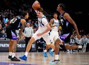 (Trent Nelson  |  The Salt Lake Tribune) Dallas Mavericks forward Cooper Flagg (32) as the Utah Jazz host the Dallas Mavericks, NBA basketball in Salt Lake City on Monday, Dec. 15, 2025.
