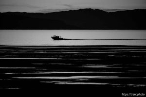 (Trent Nelson  |  The Salt Lake Tribune) A boat on the Great Salt Lake on Tuesday, Jan. 6, 2026.