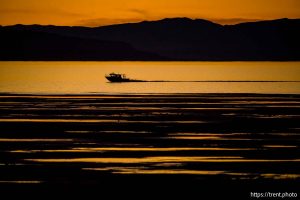 (Trent Nelson  |  The Salt Lake Tribune) A boat on the Great Salt Lake on Tuesday, Jan. 6, 2026.