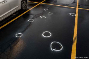 (Trent Nelson  |  The Salt Lake Tribune) The site of a shooting at a meetinghouse of The Church of Jesus Christ of Latter-day Saints in the Jordan Meadows neighborhood of Salt Lake City on Thursday, Jan. 8, 2026.